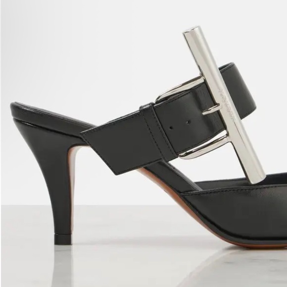 New Alexander McQueen Birdee T-Bar Leather Mules Heels - Picture 5 of 14